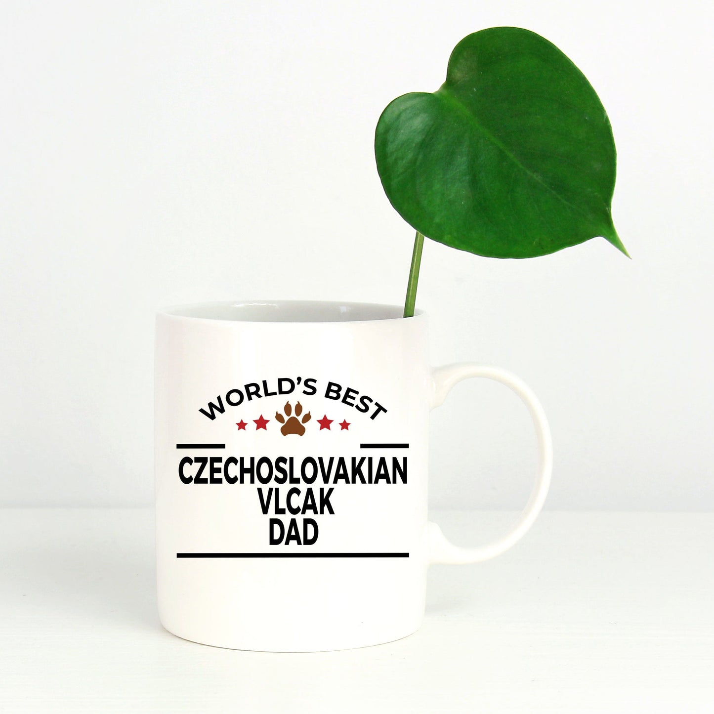 Czechoslovakian Vlcak Dog Lover Gift World's Best Dad Birthday Father's Day White Ceramic Coffee Mug