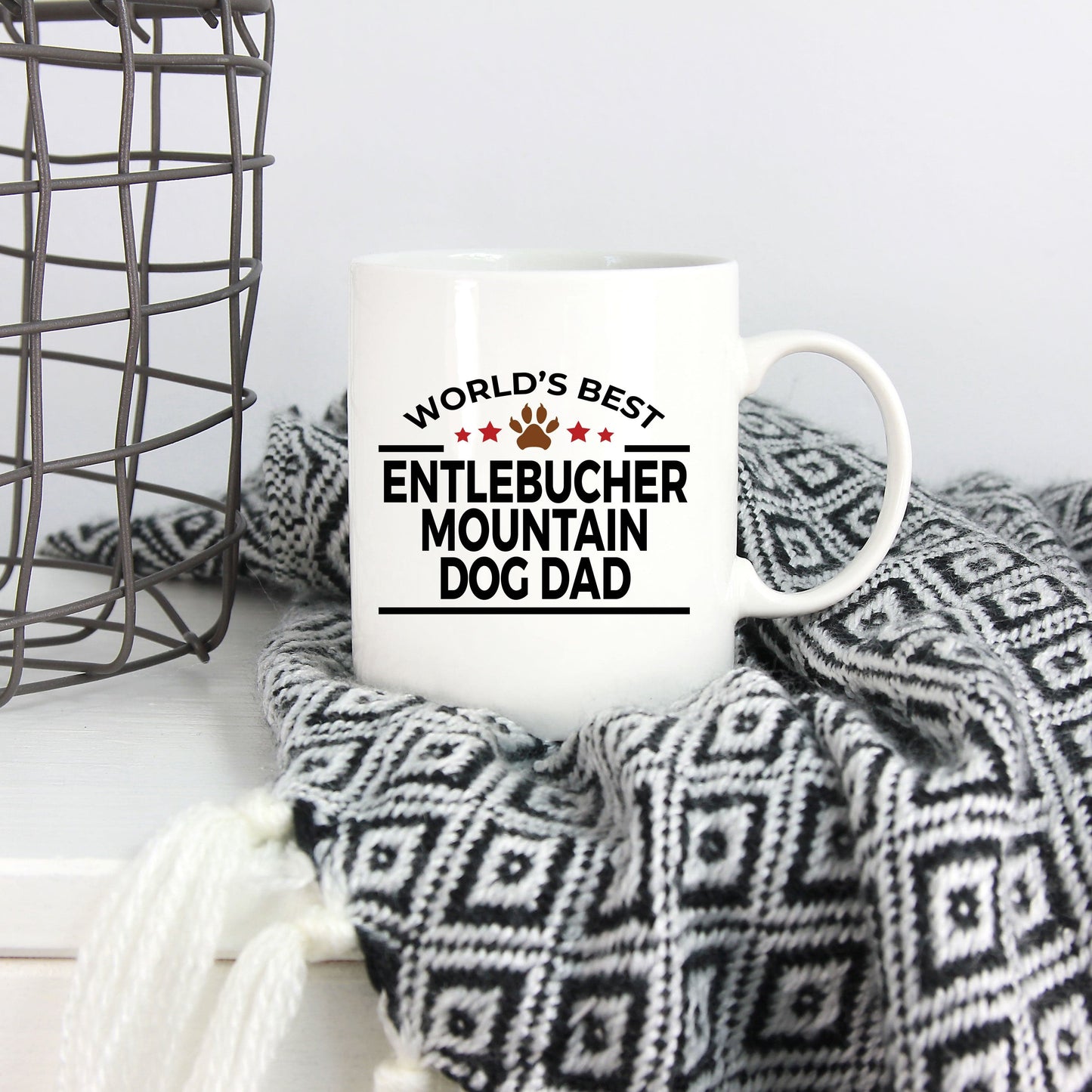 Entlebucher Mountain Dog Lover Gift World's Best Dad Birthday Father's Day White Ceramic Coffee Mug