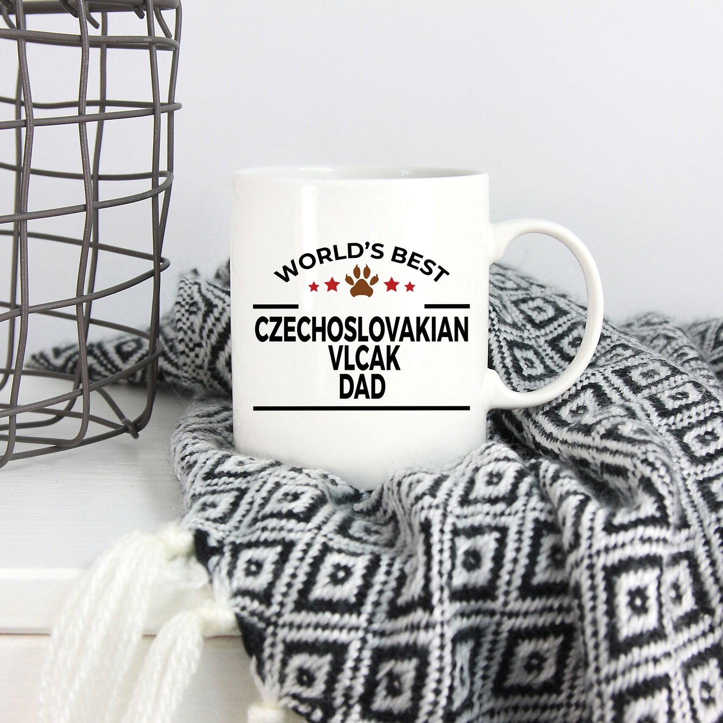 Czechoslovakian Vlcak Dog Lover Gift World's Best Dad Birthday Father's Day White Ceramic Coffee Mug