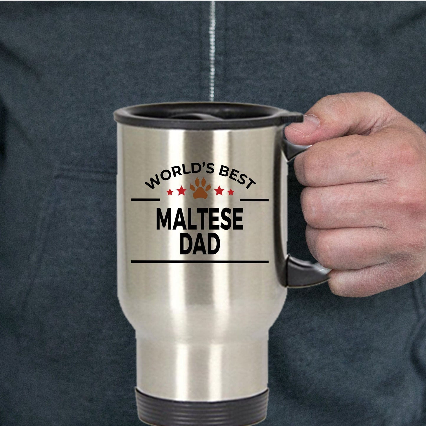 Maltese Dog Dad Travel Coffee Mug