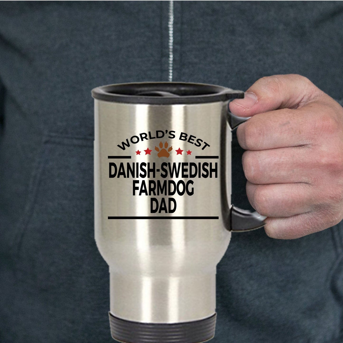 Danish-Swedish Farmdog Dad Travel Coffee Mug