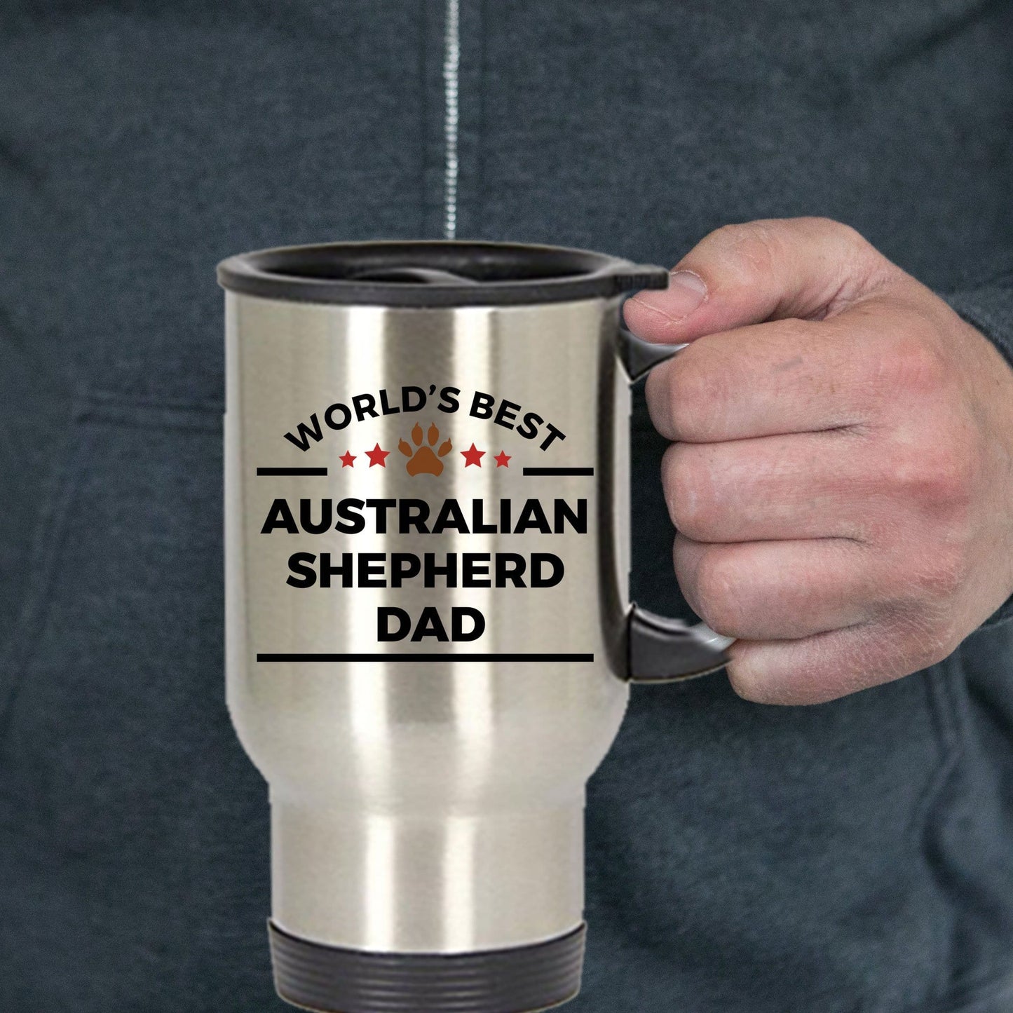 Australian Shepherd Dog Dad Travel Coffee Mug