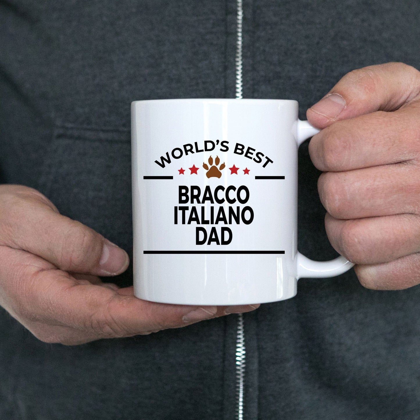 Bracco Italiano World's Best Dad Custom Ceramic Coffee Mug