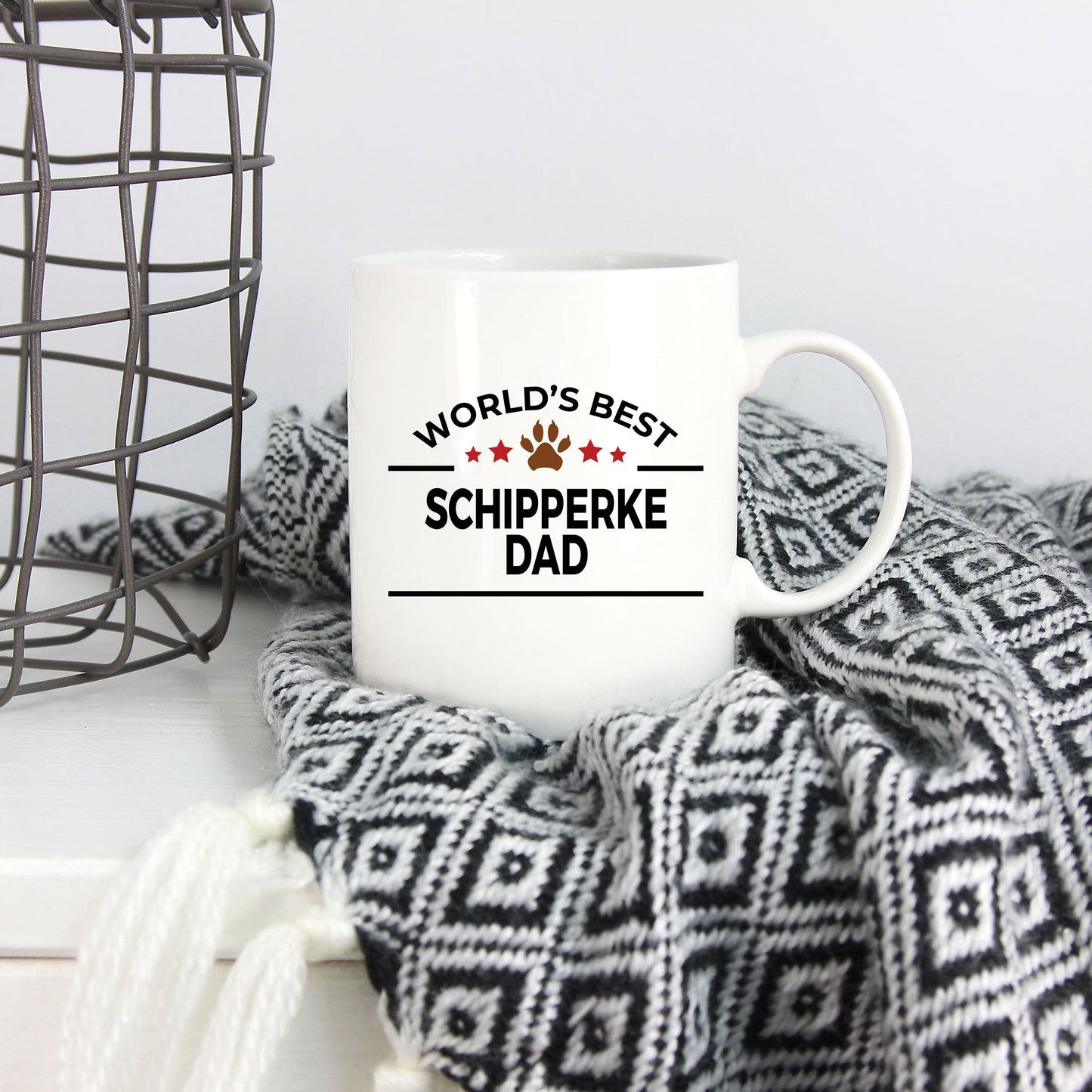 Schipperke Dog Dad Coffee Mug  Custom photo upload and personalization available