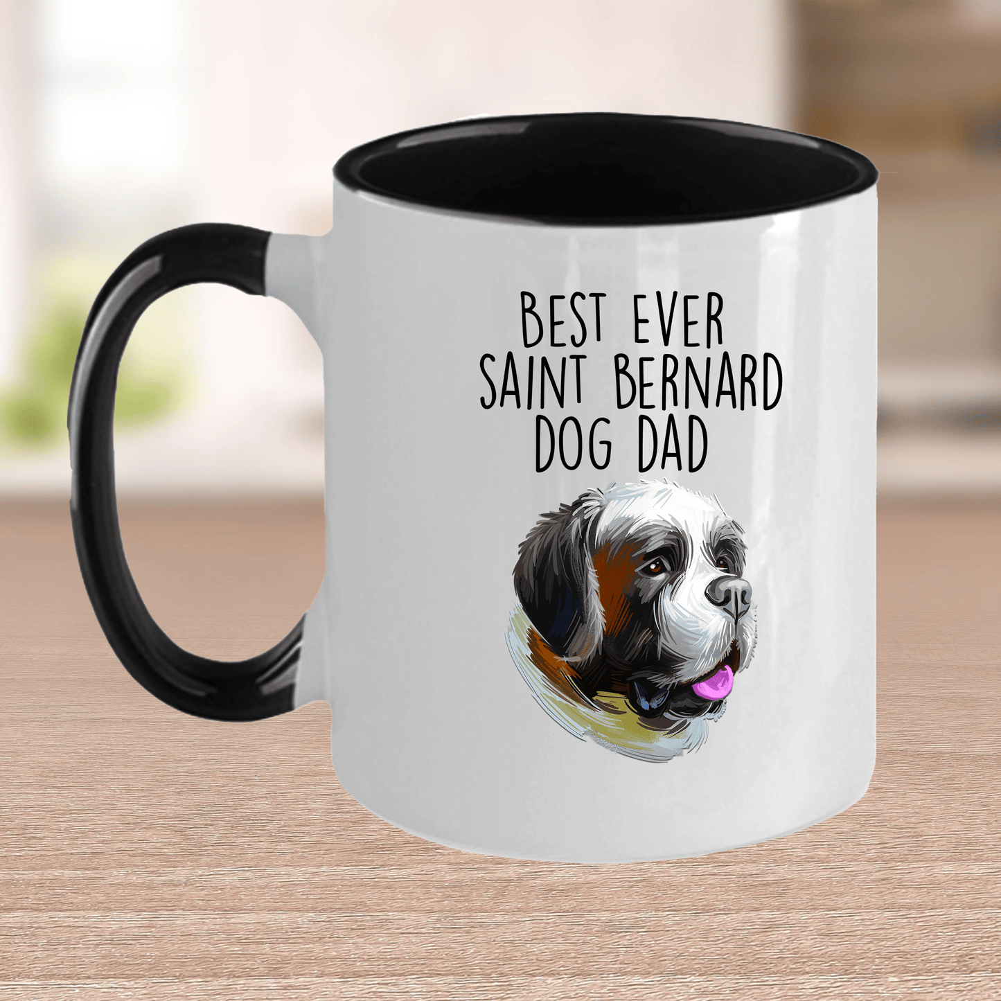 Saint Bernard Best Ever Dog Dad Ceramic Coffee Mug