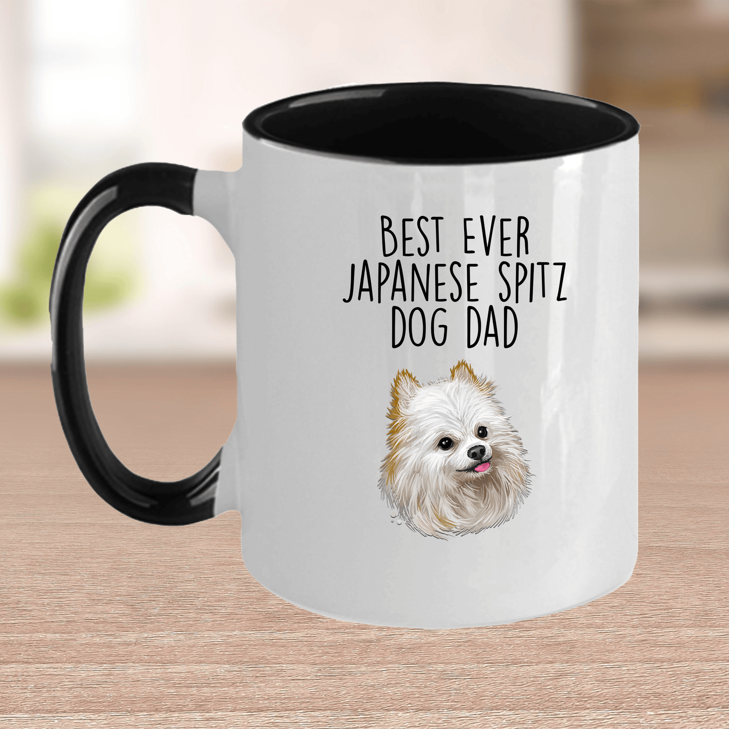 Japanese Spitz World's Best Dog Dad Ceramic Coffee Mug