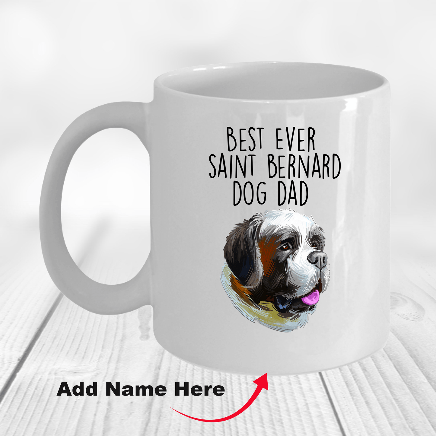 Saint Bernard Best Ever Dog Dad Ceramic Coffee Mug