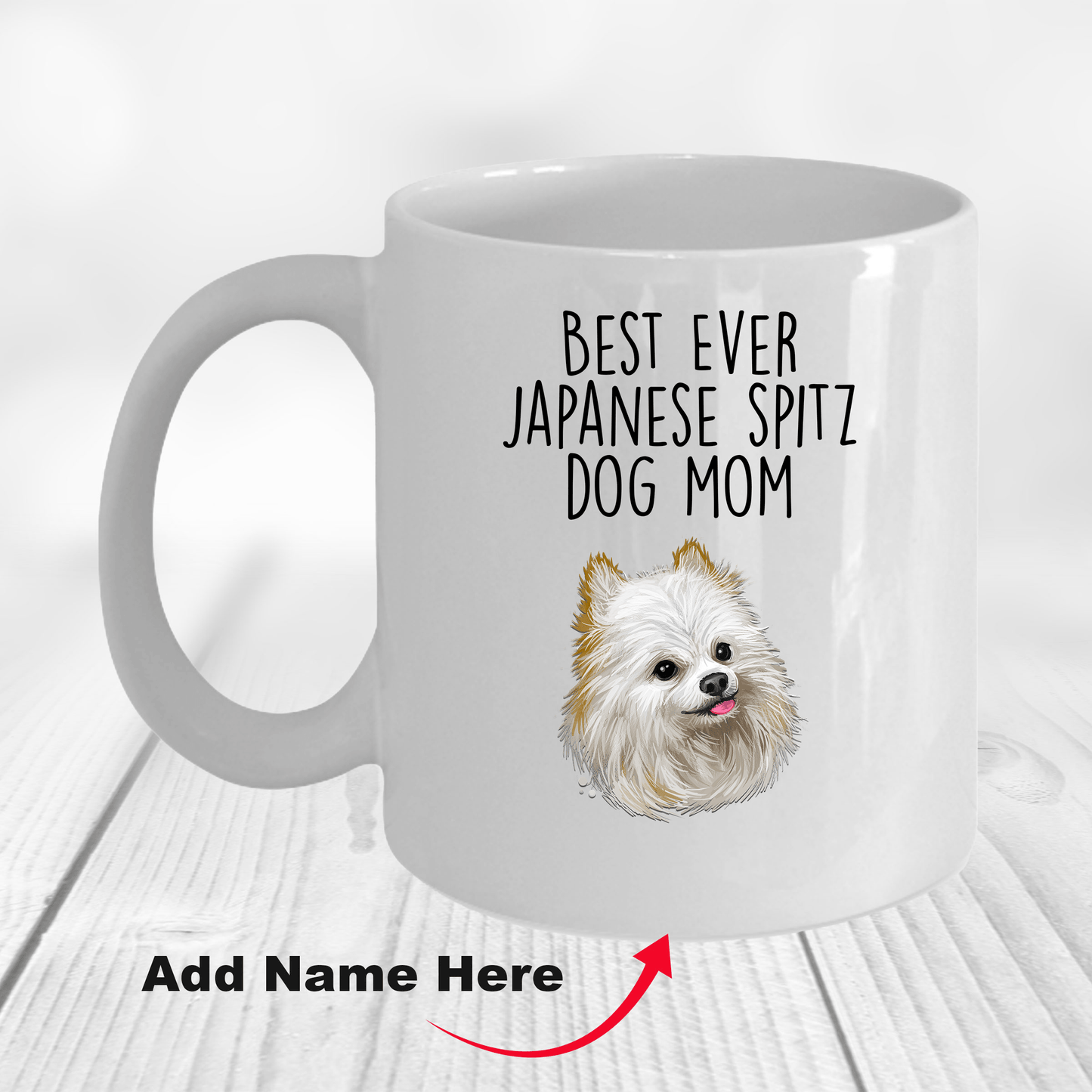 Japanese Spitz World's Best Dog Mom Ceramic Coffee Mug