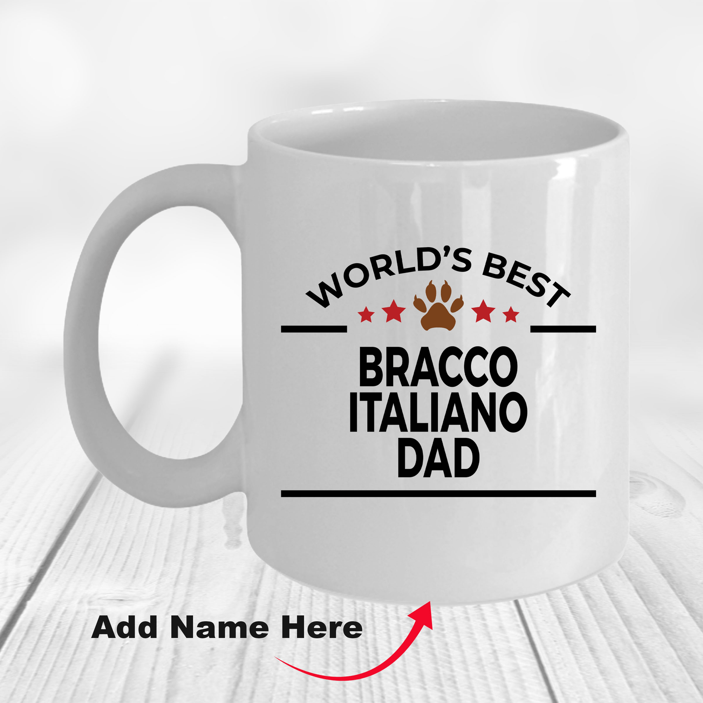 Bracco Italiano World's Best Dad Custom Ceramic Coffee Mug