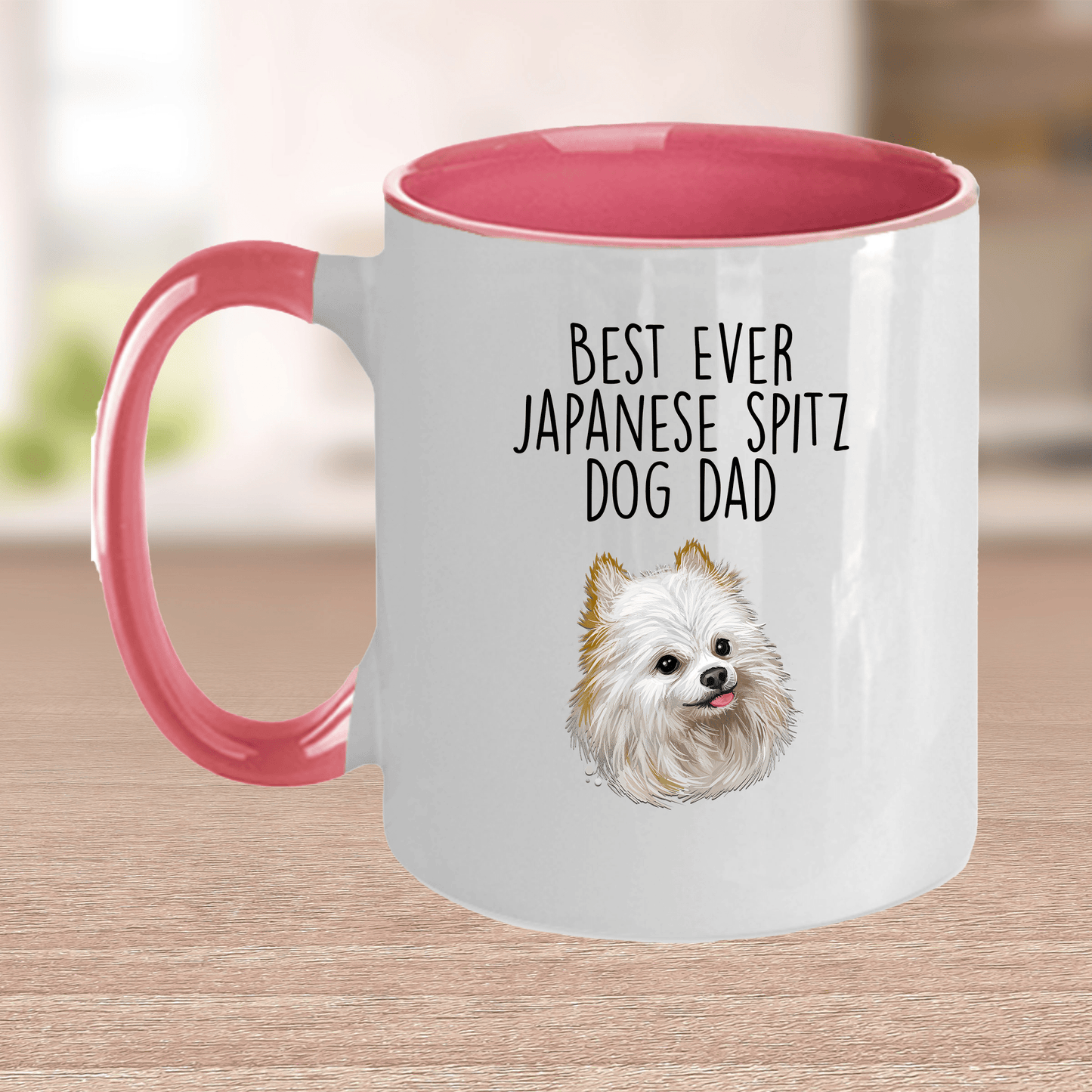 Japanese Spitz World's Best Dog Dad Ceramic Coffee Mug