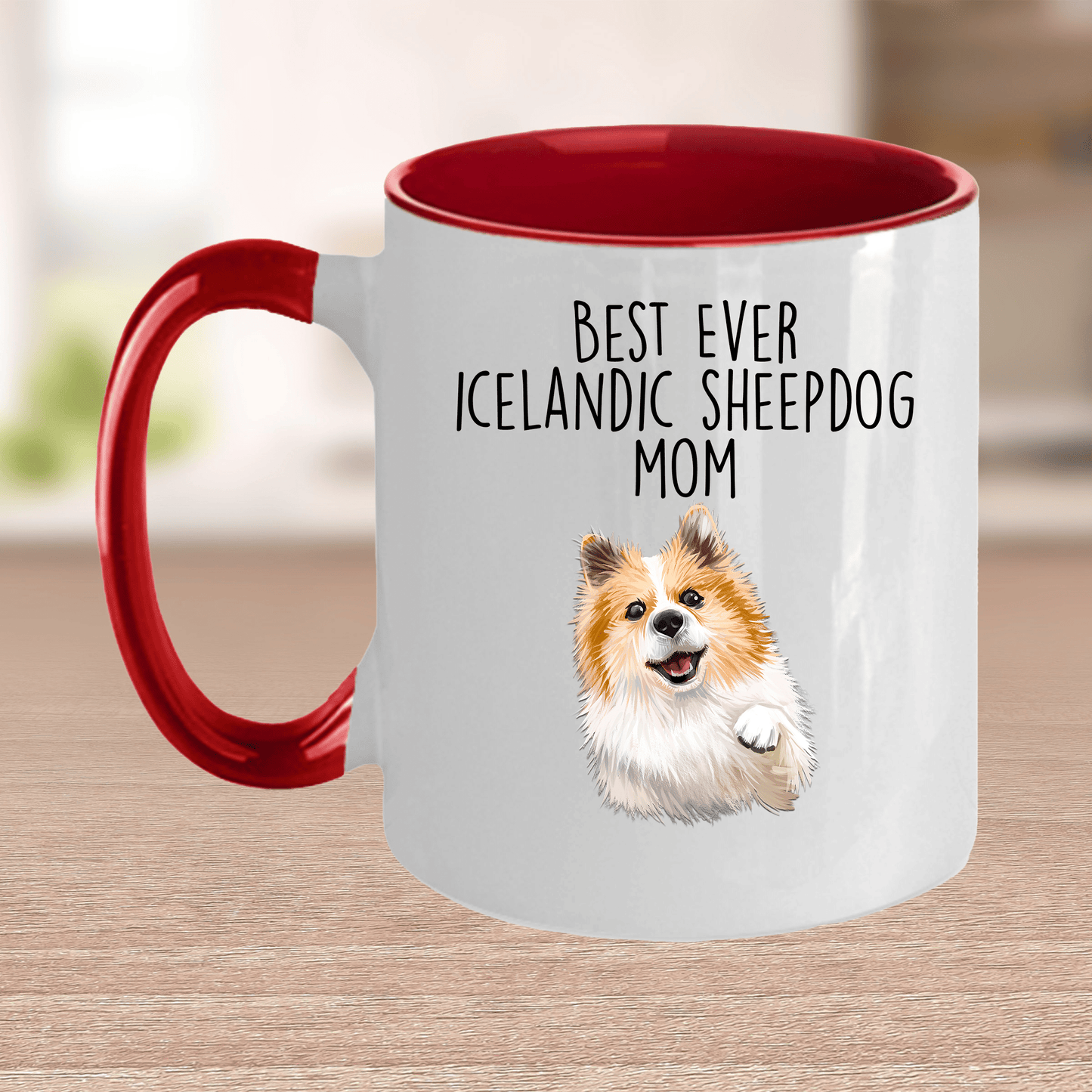 Icelandic Sheepdog World's Best Dog Mom Ceramic Coffee Mug