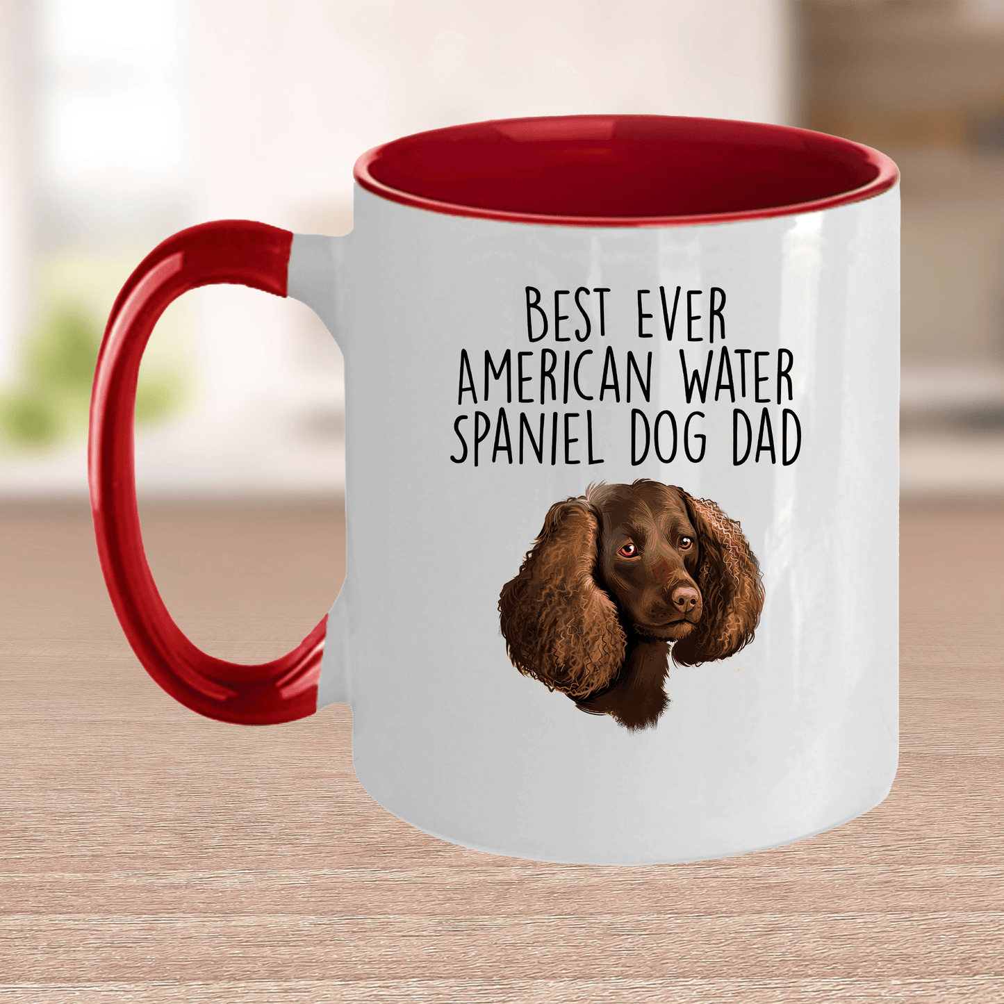 Best Ever American Water Spaniel Dog Dad Ceramic Coffee Mug