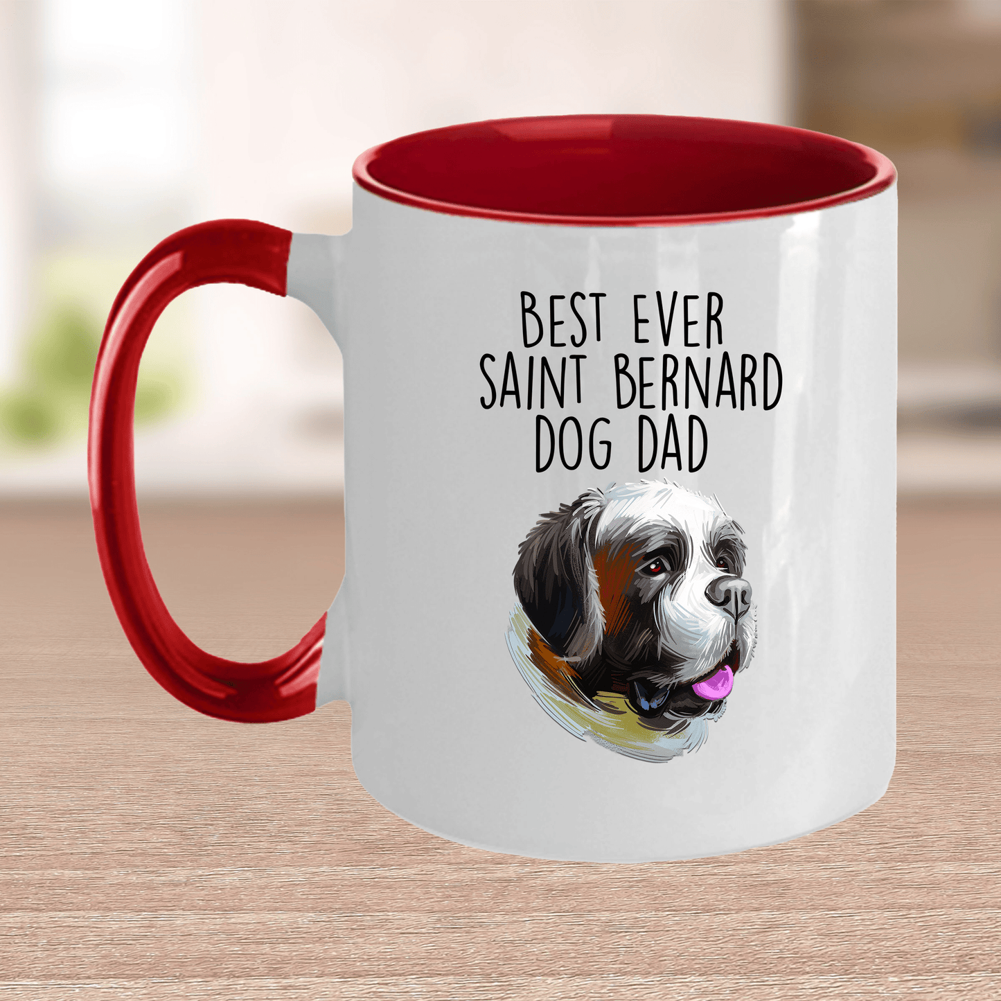 Saint Bernard Best Ever Dog Dad Ceramic Coffee Mug