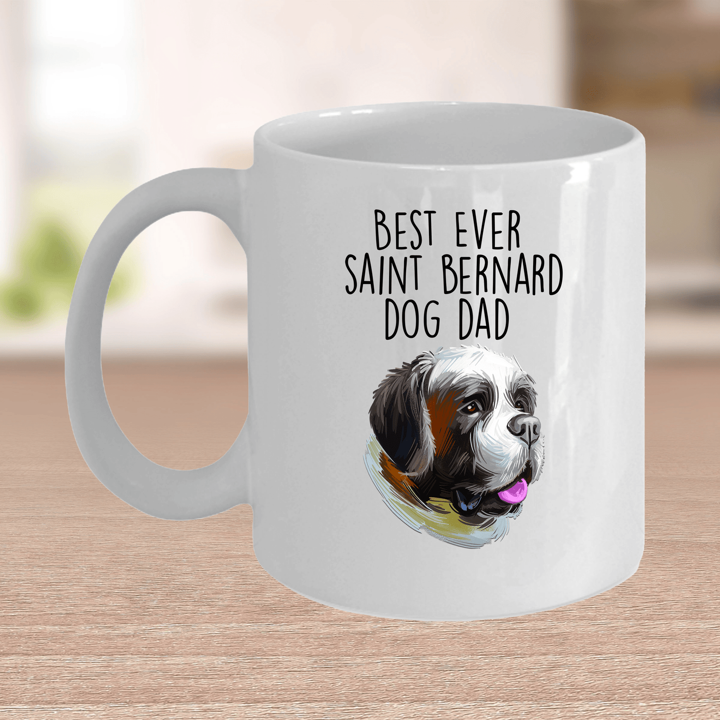 Saint Bernard Best Ever Dog Dad Ceramic Coffee Mug