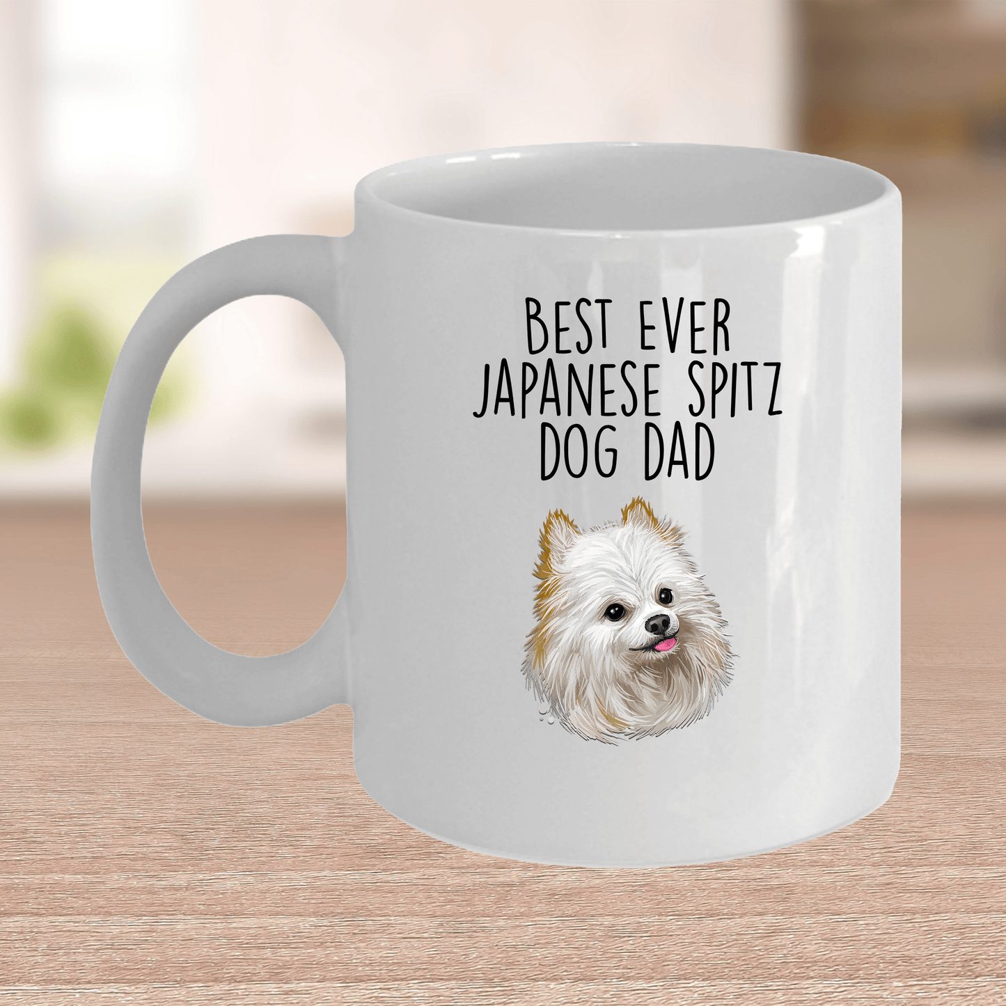Japanese Spitz World's Best Dog Dad Ceramic Coffee Mug