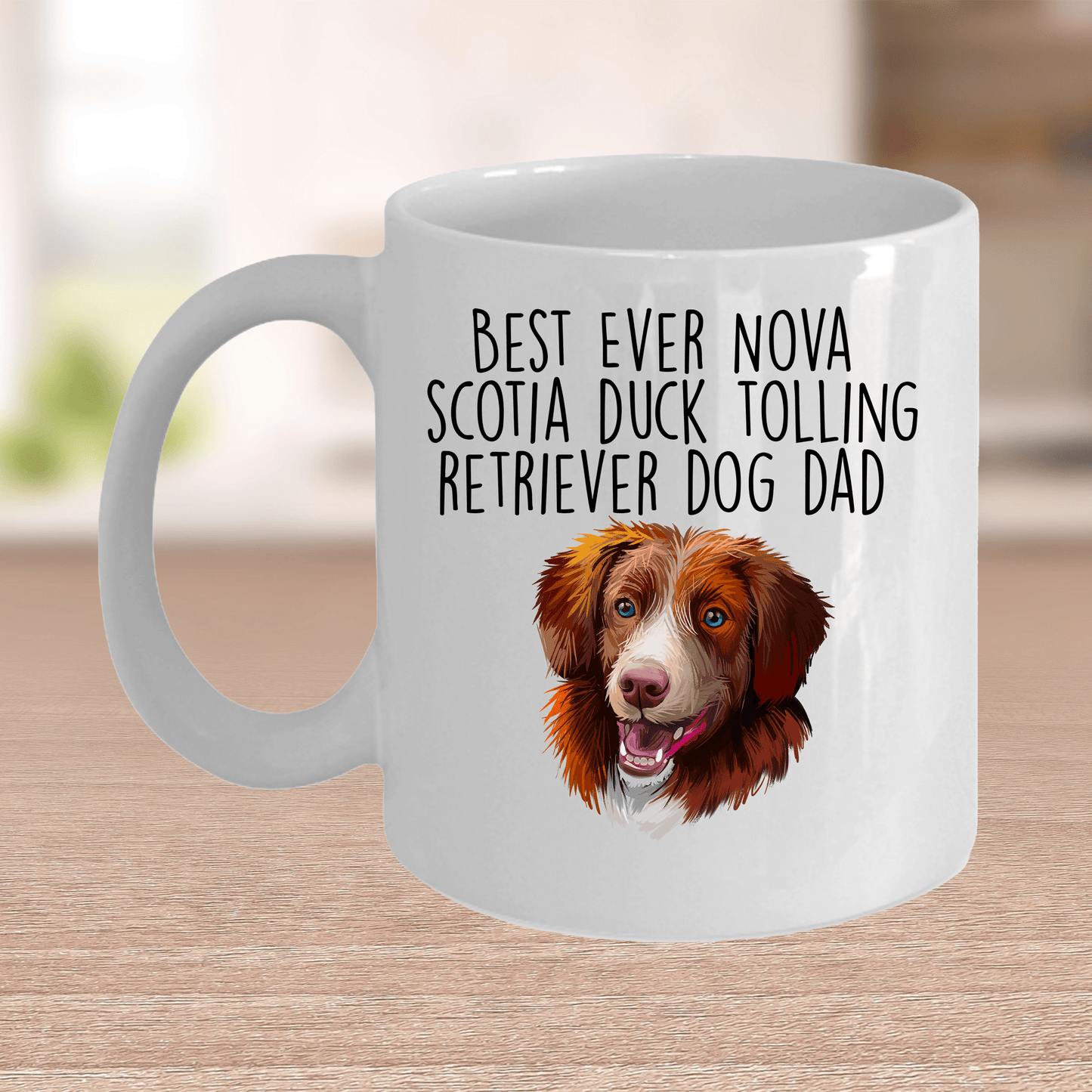 Best Ever Nova Scotia Duck Tolling Retriever Dog Dad Ceramic Coffee Mug