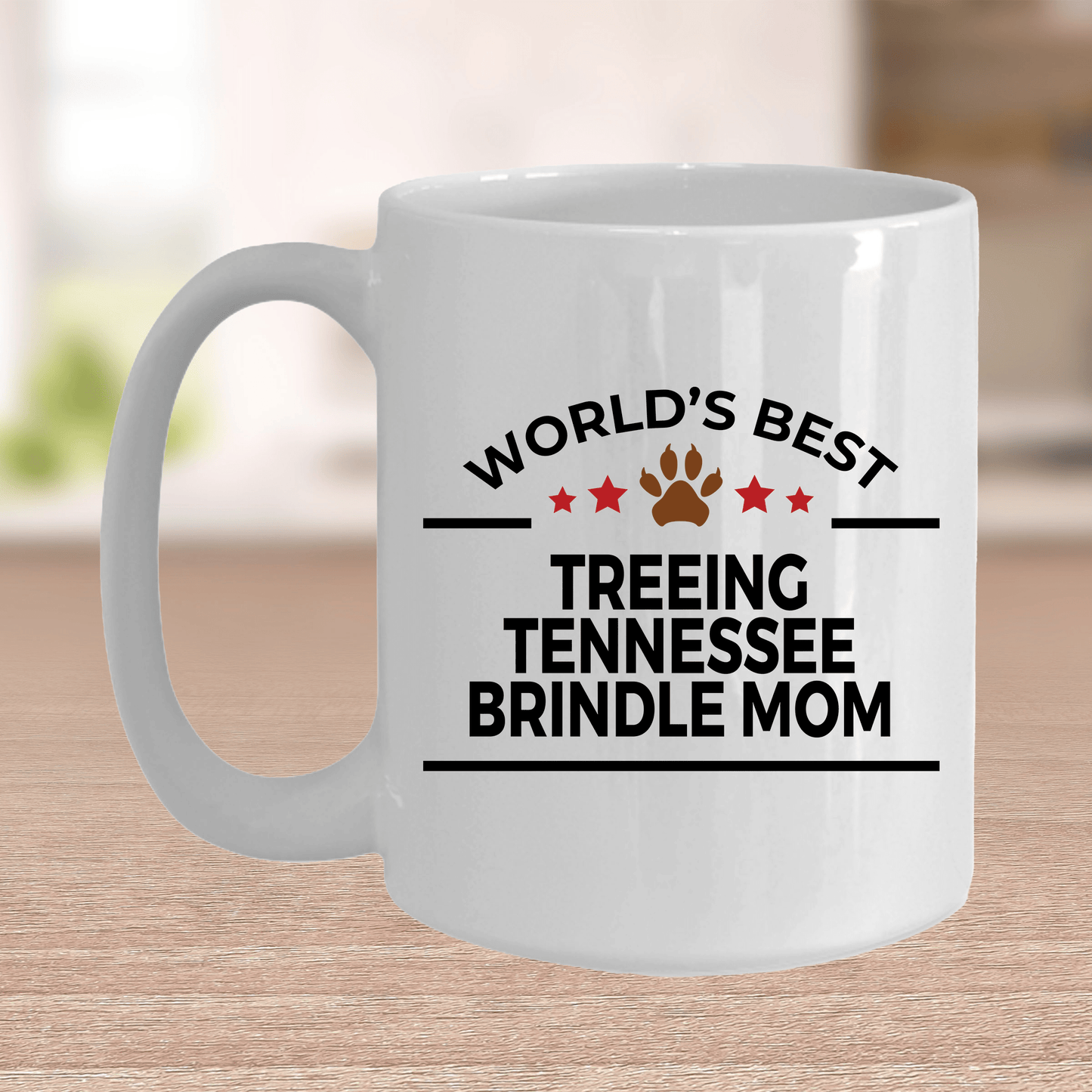 Treeing Tennessee Brindle World's Best Dog Mom Ceramic Coffee Mug