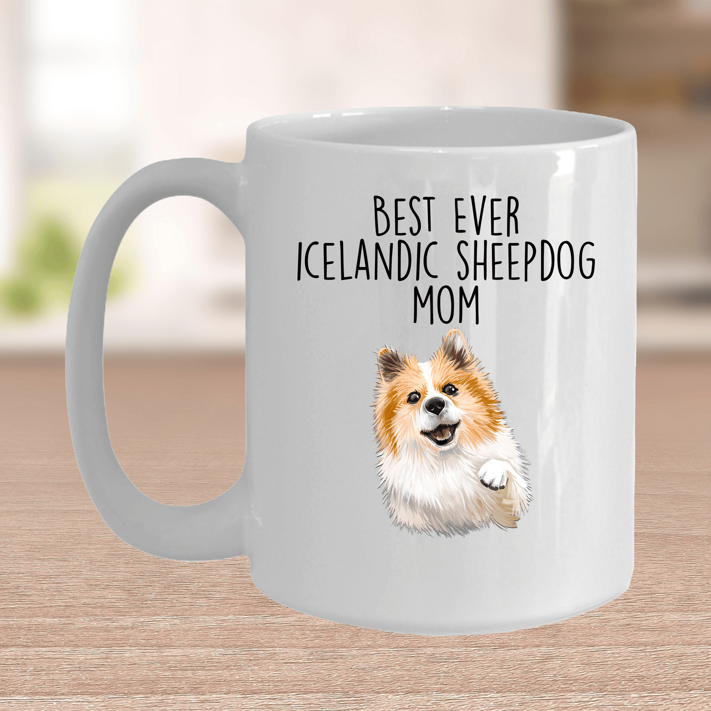 Icelandic Sheepdog World's Best Dog Mom Ceramic Coffee Mug