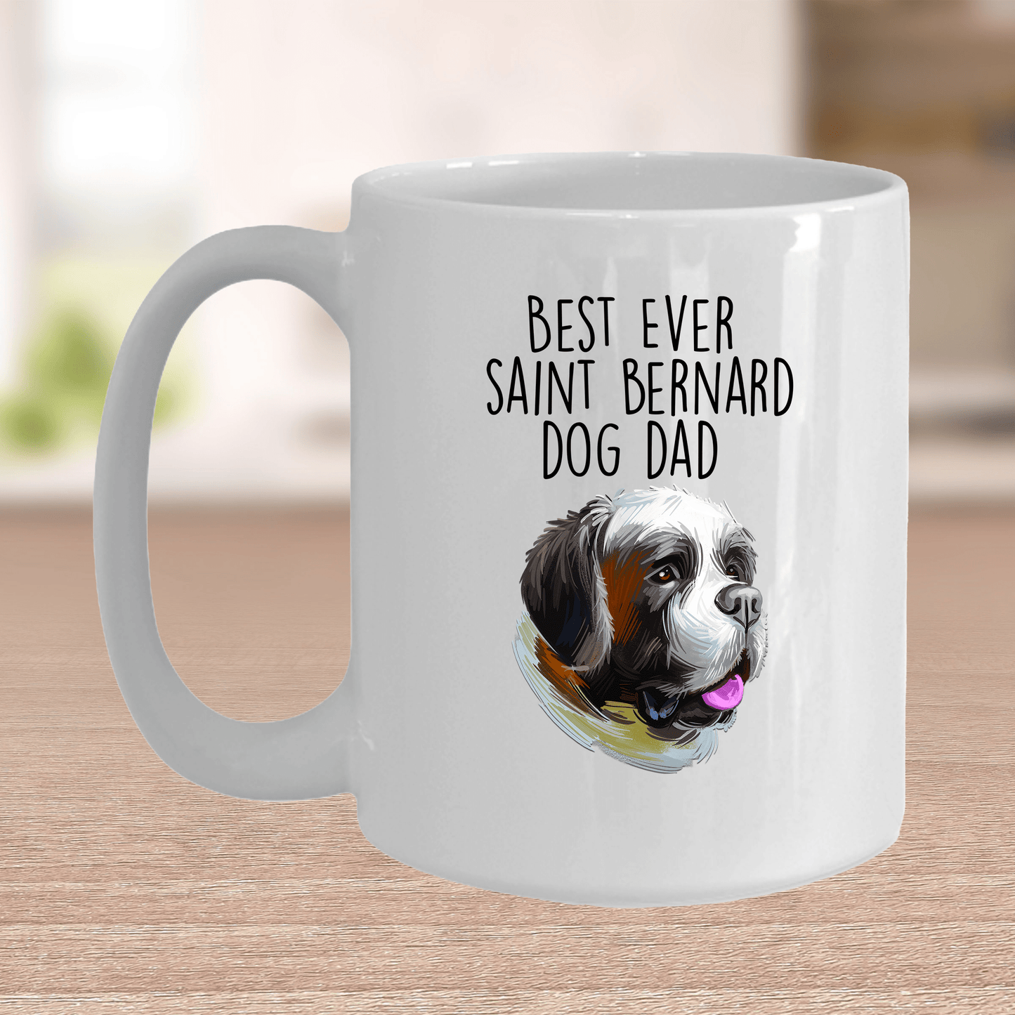 Saint Bernard Best Ever Dog Dad Ceramic Coffee Mug