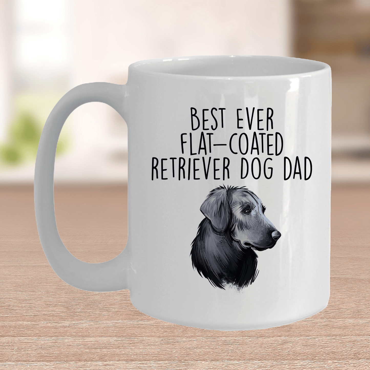 Best Ever Flat-Coated Retriever Dog Dad Ceramic Coffee Mug