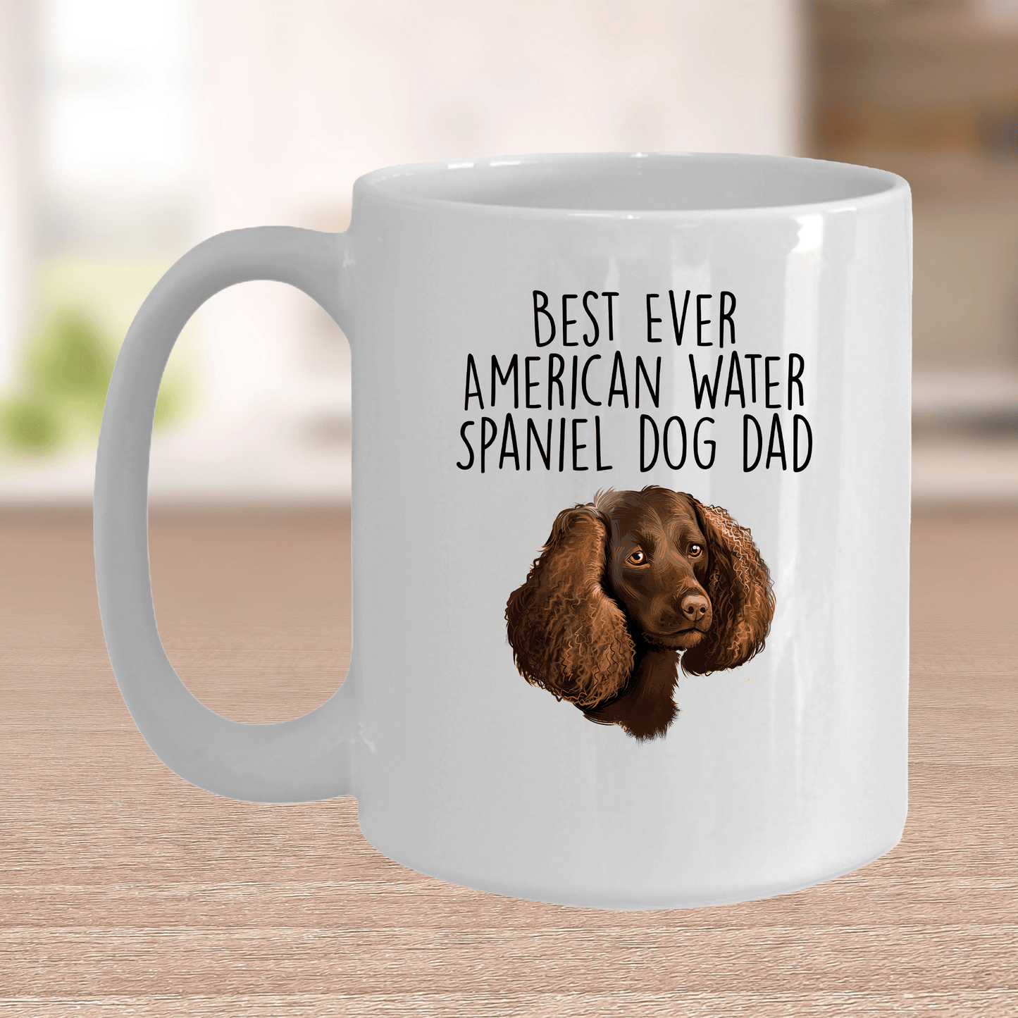 Best Ever American Water Spaniel Dog Dad Ceramic Coffee Mug