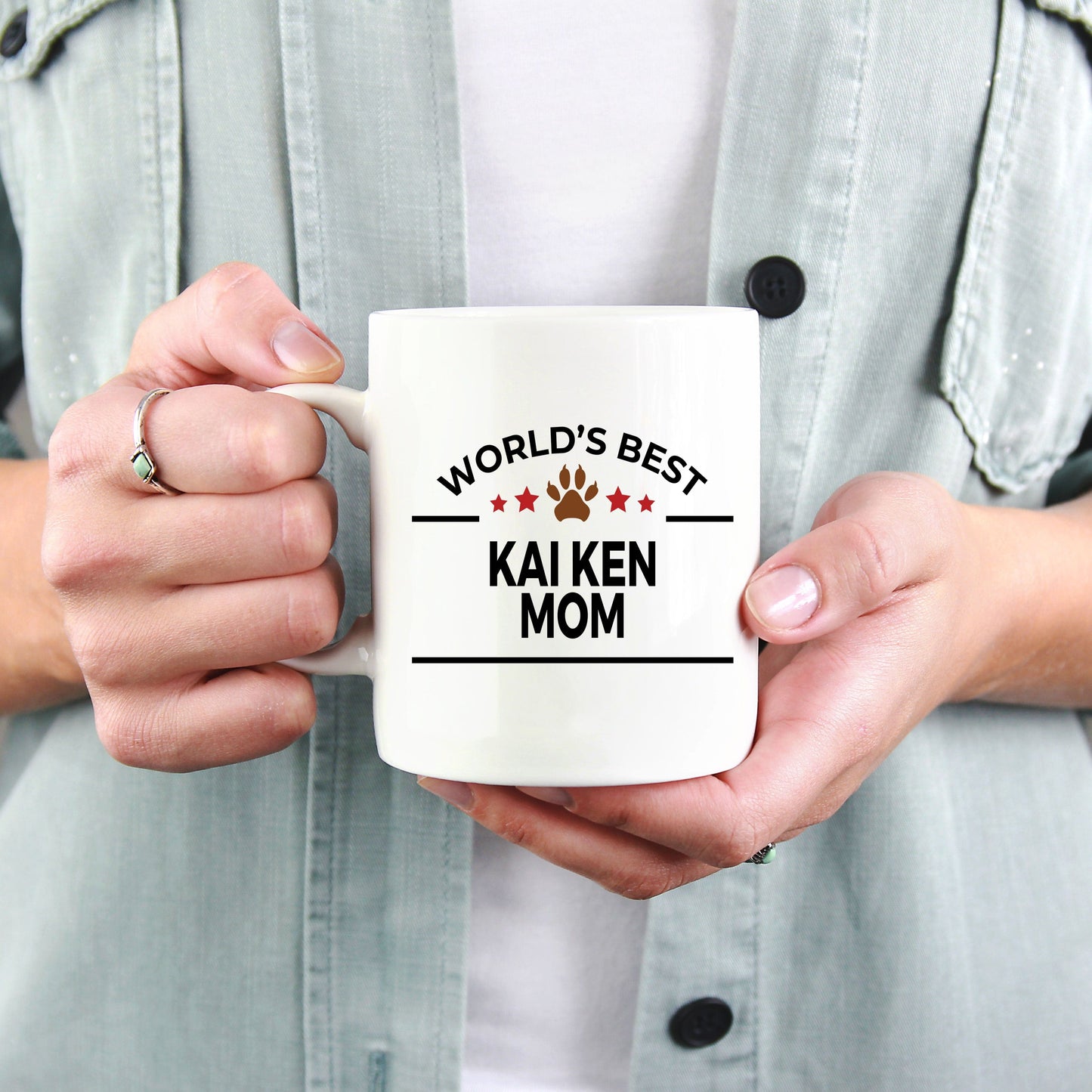 Kai Ken Dog Lover Gift World's Best Mom Birthday Mother's Day White Ceramic Coffee Mug