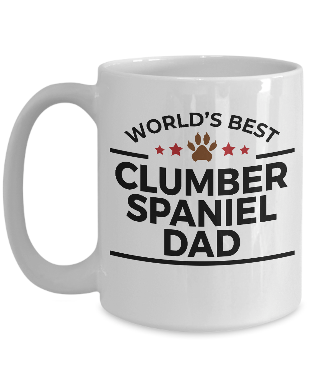 Clumber Spaniel Dog Lover Gift World's Best Dad Birthday Father's Day White Ceramic Coffee Mug