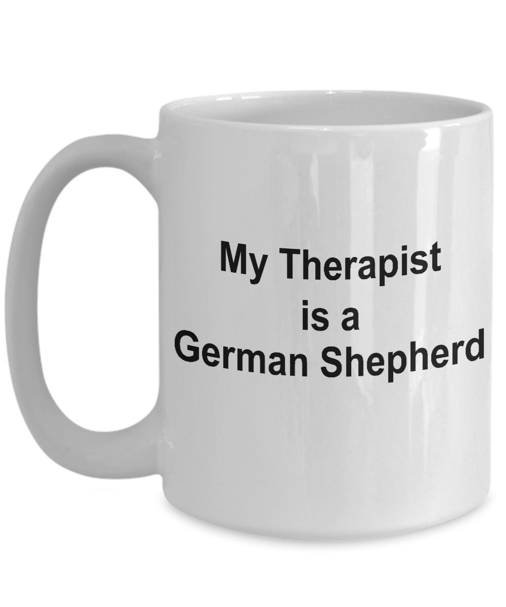 German Shepherd Dog Lover Gift Funny Therapist White Ceramic Coffee Mug