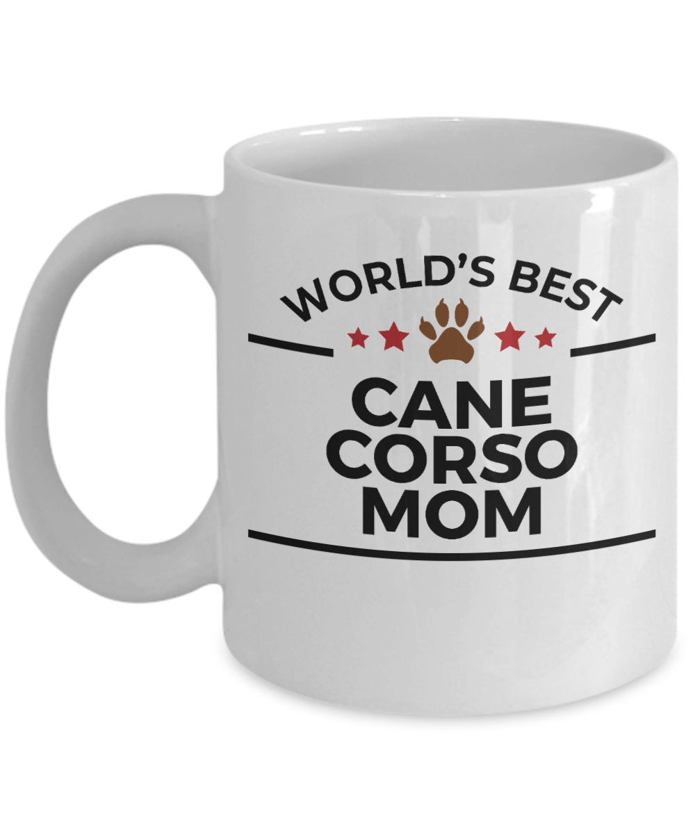 Cane Corso Dog Lover Gift World's Best Mom Birthday Mother's Day White Ceramic Coffee Mug