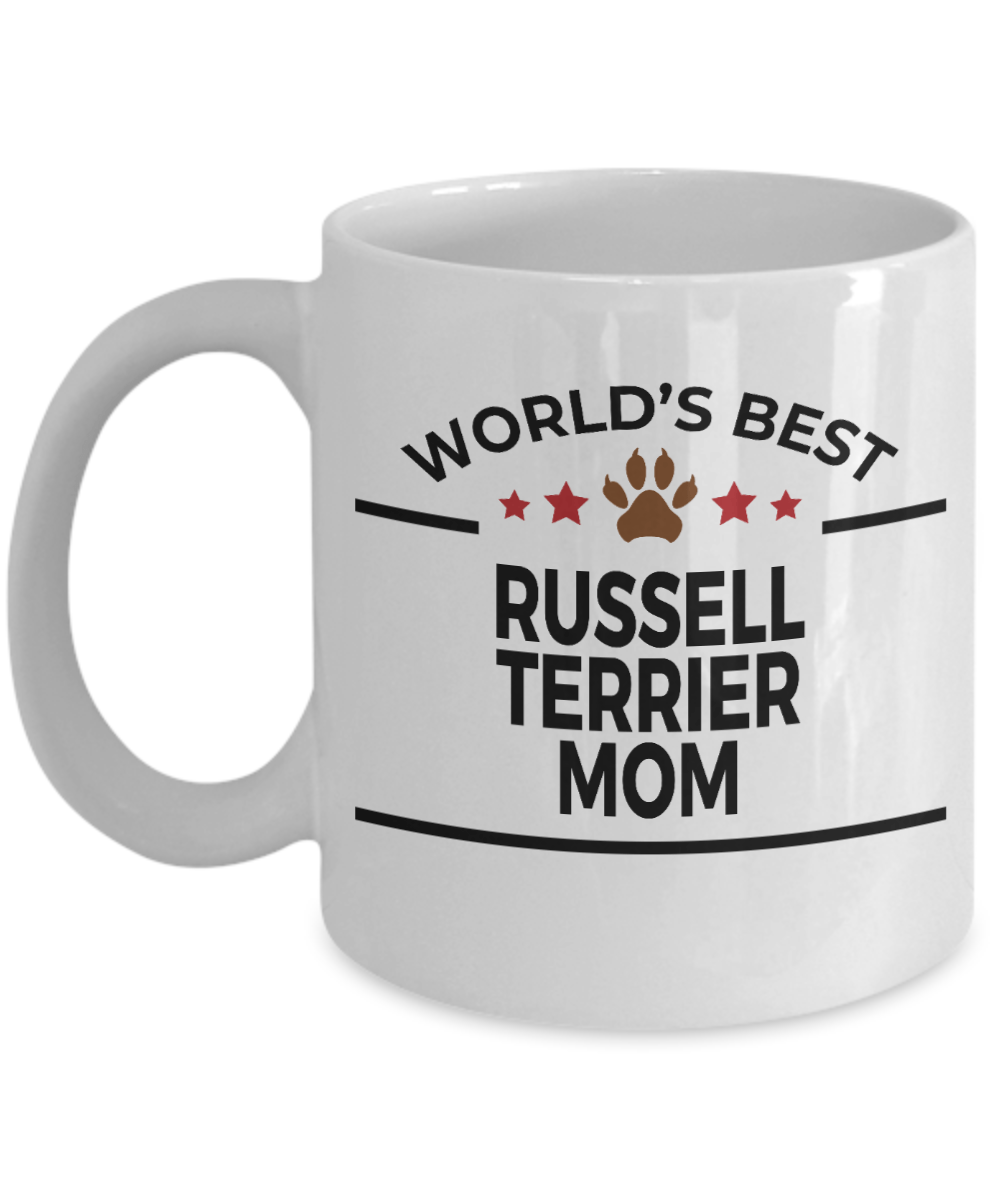 Russell Terrier Dog Lover Gift World's Best Mom Birthday Mother's Day White Ceramic Coffee Mug