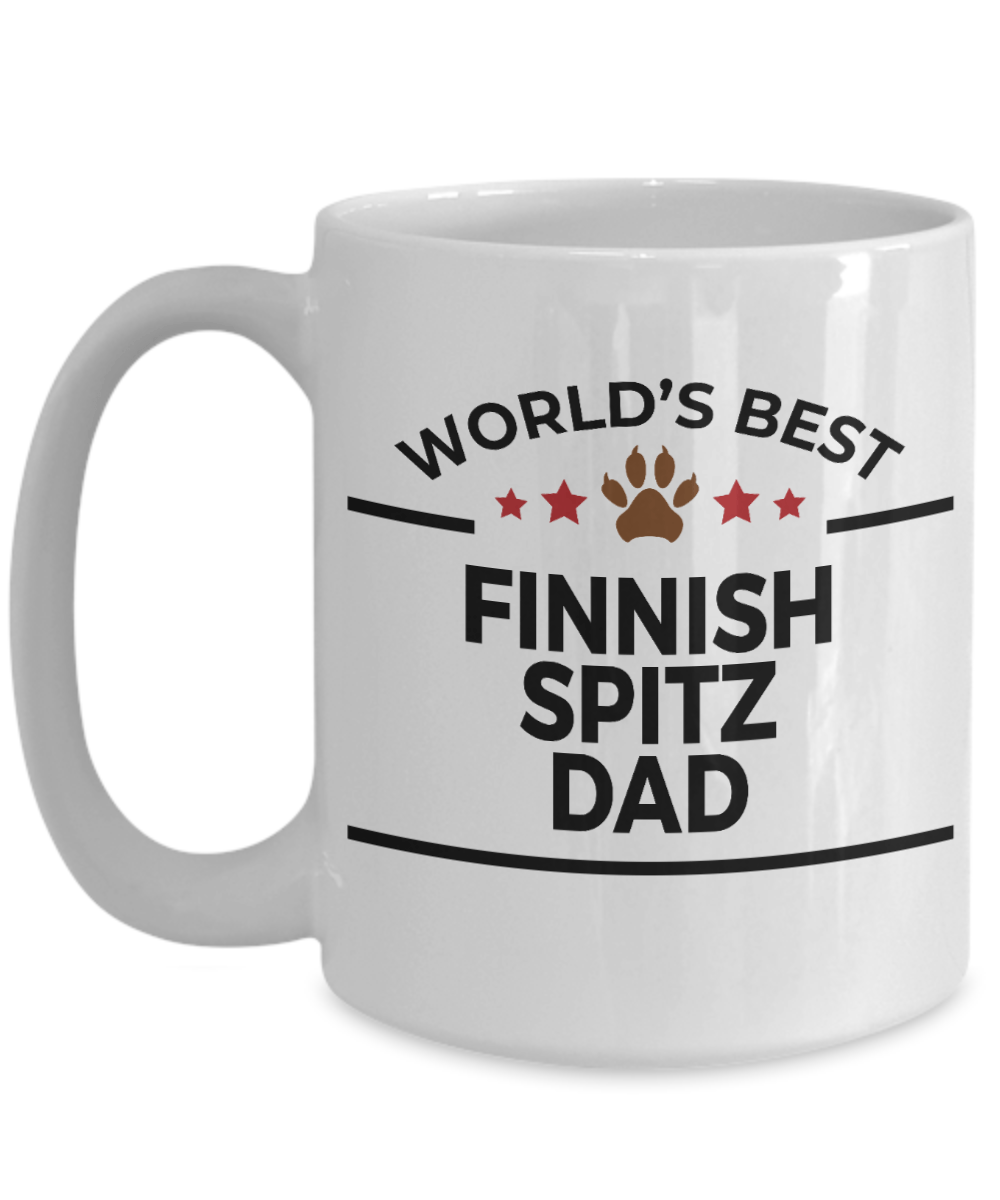 Finnish Spitz Dog Lover Gift World's Best Dad Birthday Father's Day White Ceramic Coffee Mug