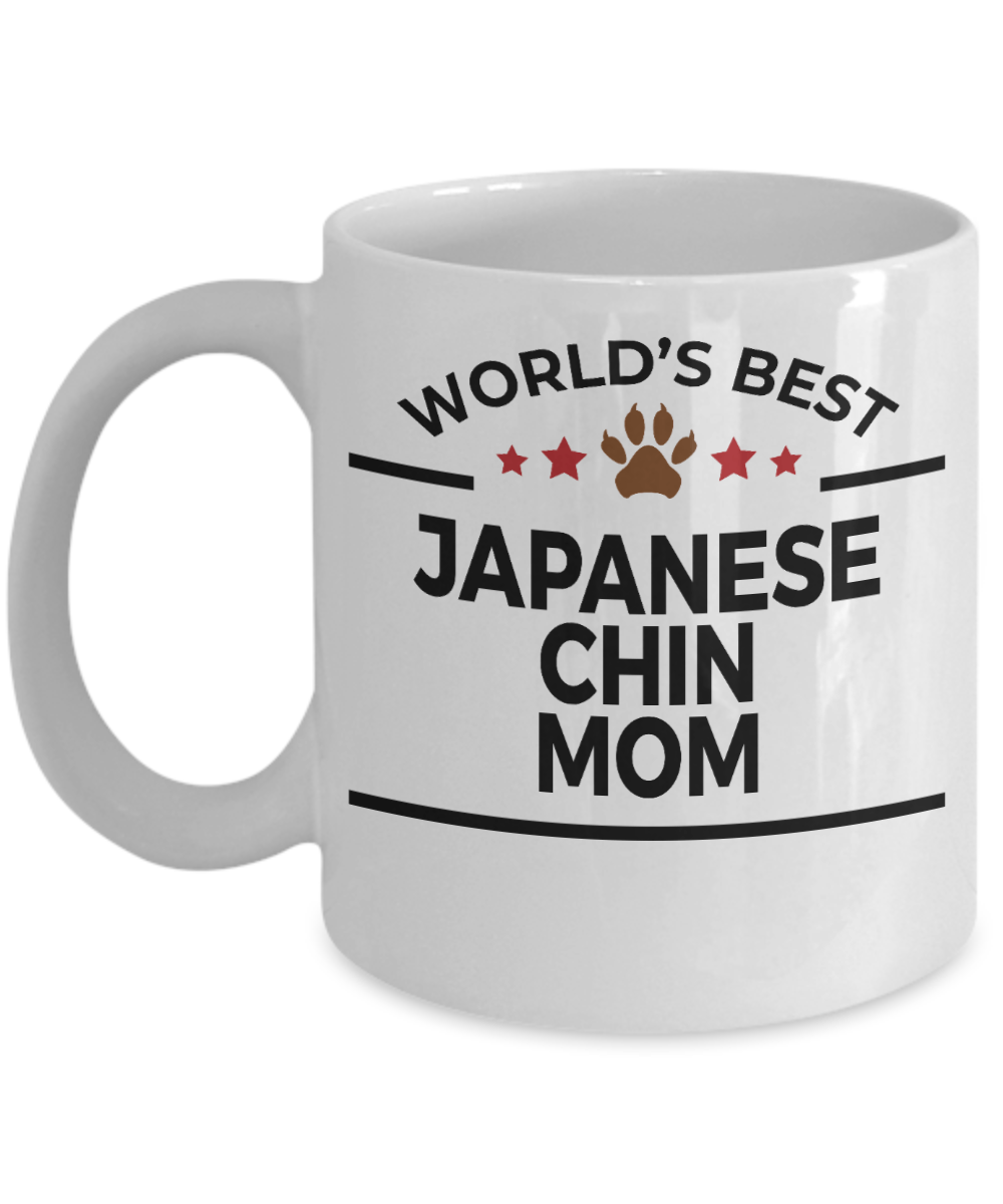 Japanese Chin Dog Lover Gift World's Best Mom Birthday Mother's Day White Ceramic Coffee Mug