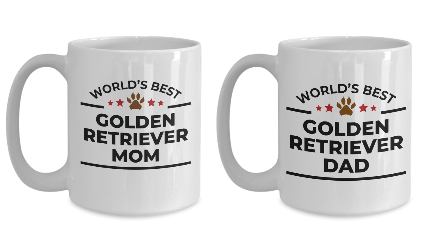 Golden Retriever Mom Dad Mugs - Set of 2 His and Hers