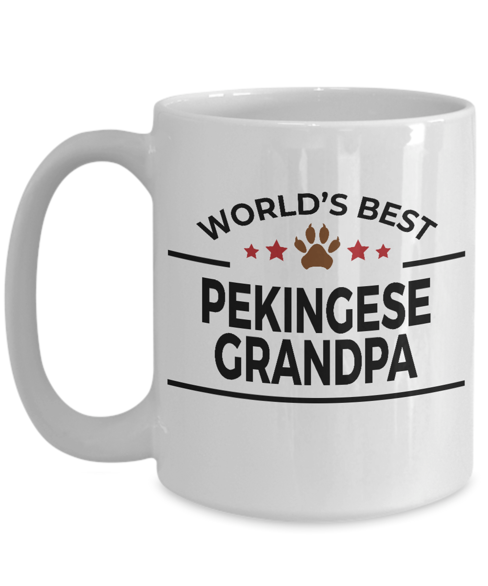 Pekingese Dog Lover Gift World's Best Grandpa Birthday Father's Day White Ceramic Coffee Mug