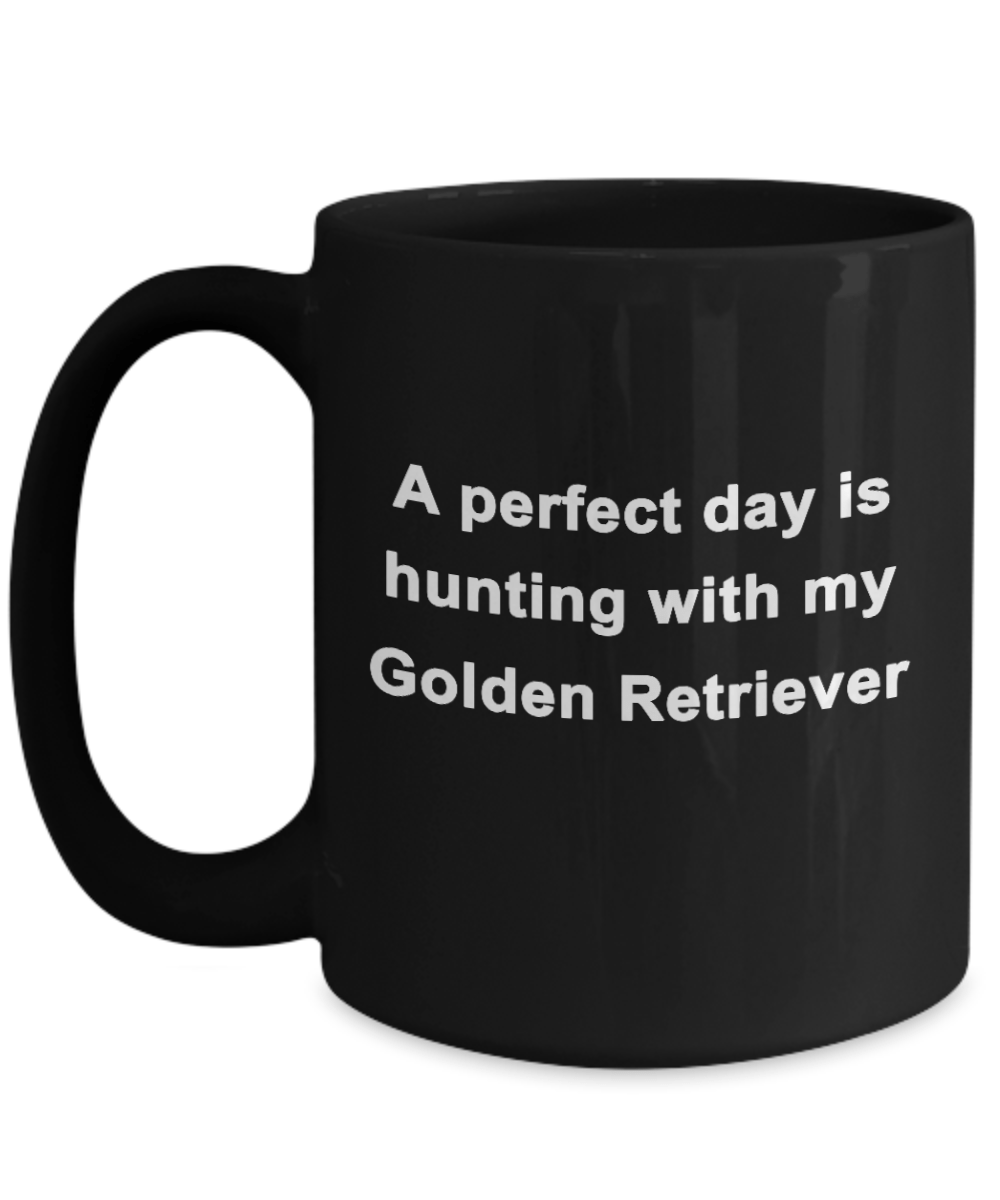 Golden Retriever Dog Hunting Perfect Day Black Coffee Mug