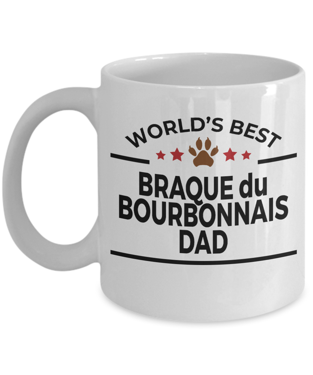 Braque du Bourbonnais Dog Lover Gift World's Best Dad Birthday Father's Day White Ceramic Coffee Mug