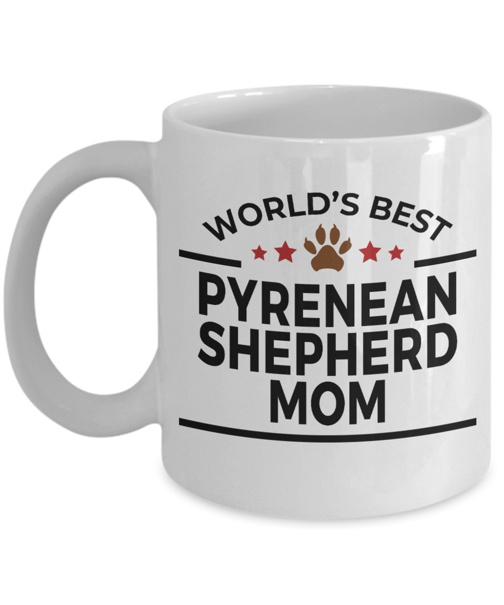 Pyrenean Shepherd Dog Lover Gift World's Best Mom Birthday Mother's Day White Ceramic Coffee Mug