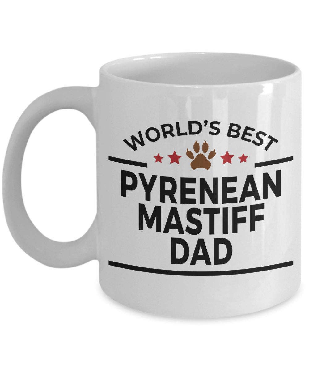 Pyrenean Mastiff Dog Lover Gift World's Best Dad Birthday Father's Day White Ceramic Coffee Mug