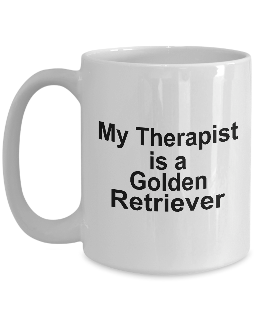 Golden Retriever Dog Lover Gift Therapist White Ceramic Coffee Mug