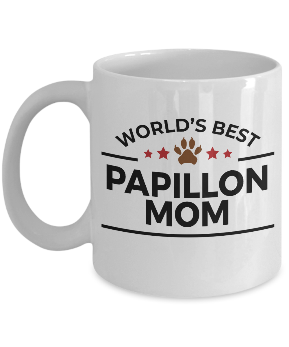 Papillon Dog Lover Gift World's Best Mom Birthday Mother's Day White Ceramic Coffee Mug