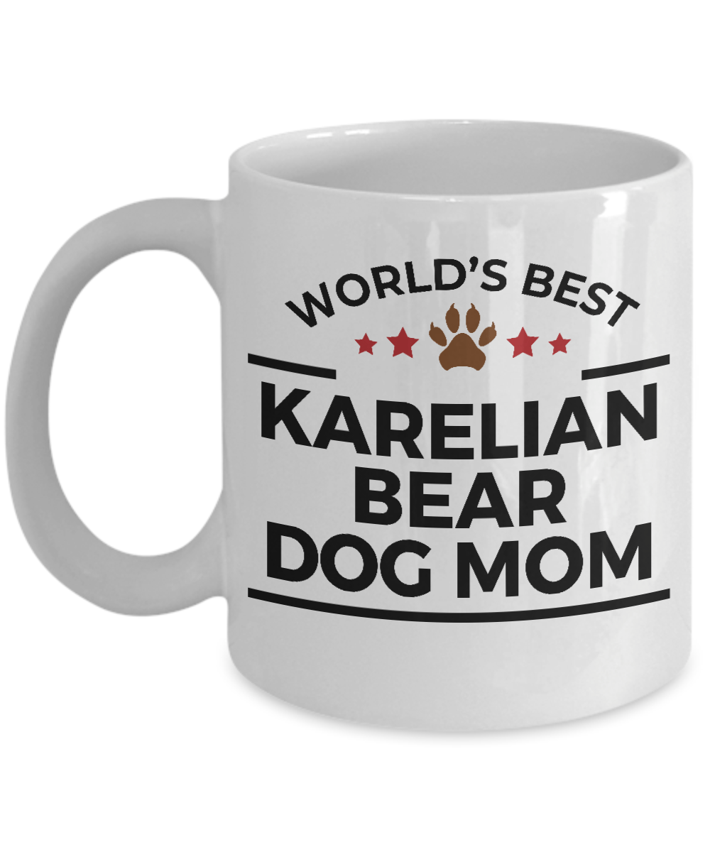 Karelian Bear Dog Lover Gift World's Best Mom Birthday Mother's Day White Ceramic Coffee Mug