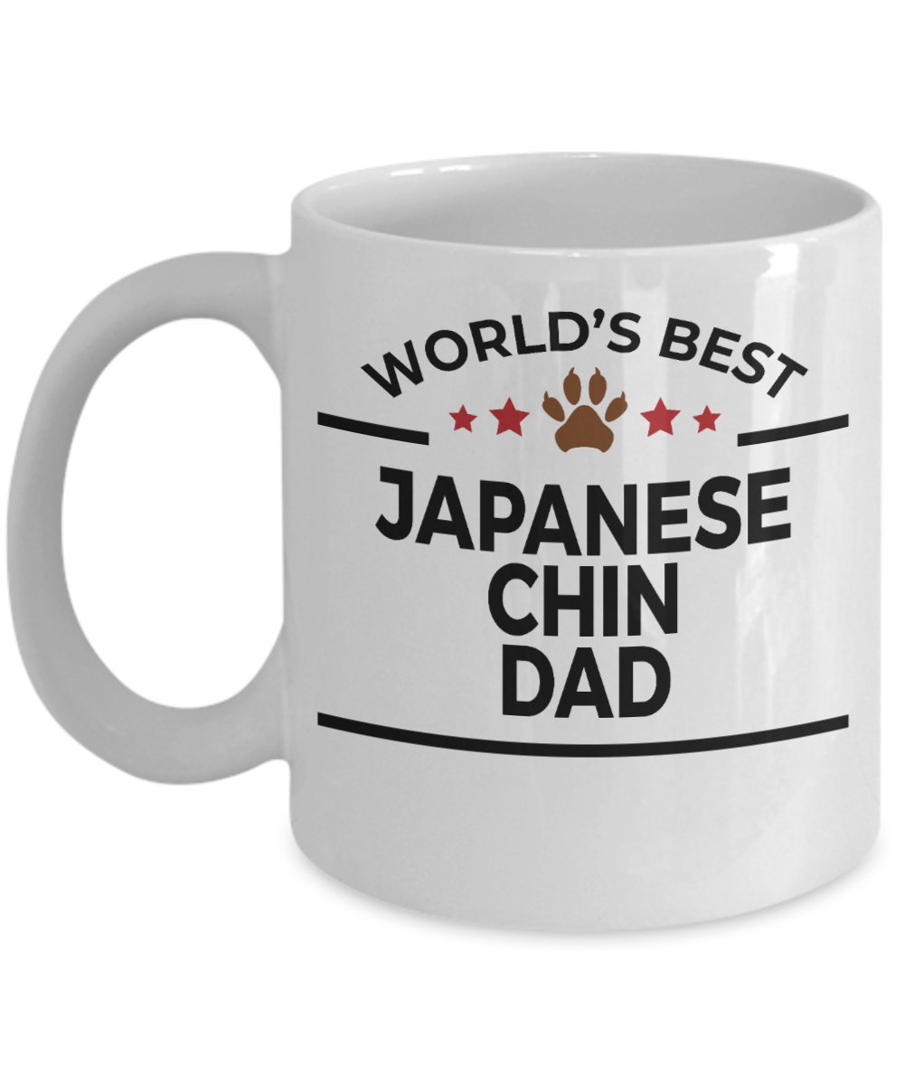 Japanese Chin Dog Lover Gift World's Best Dad Birthday Father's Day White Ceramic Coffee Mug