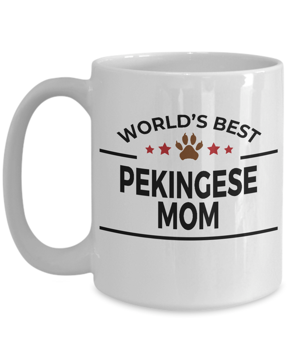 Pekingese Dog Lover Gift World's Best Mom Birthday Mother's Day White Ceramic Coffee Mug