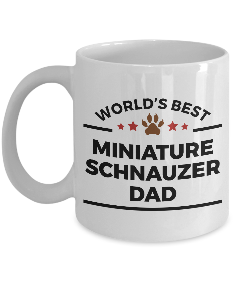 Miniature Schnauzer Ceramic Coffee Mug World's Best Dad Dog Lover Gift