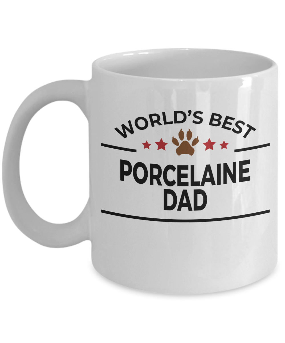 Porcelaine Dog Lover Gift World's Best Dad Birthday Father's Day White Ceramic Coffee Mug