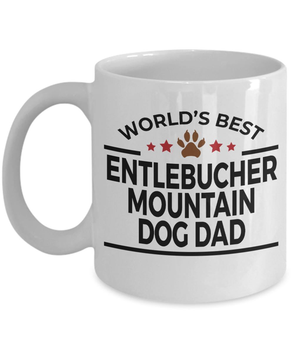 Entlebucher Mountain Dog Lover Gift World's Best Dad Birthday Father's Day White Ceramic Coffee Mug