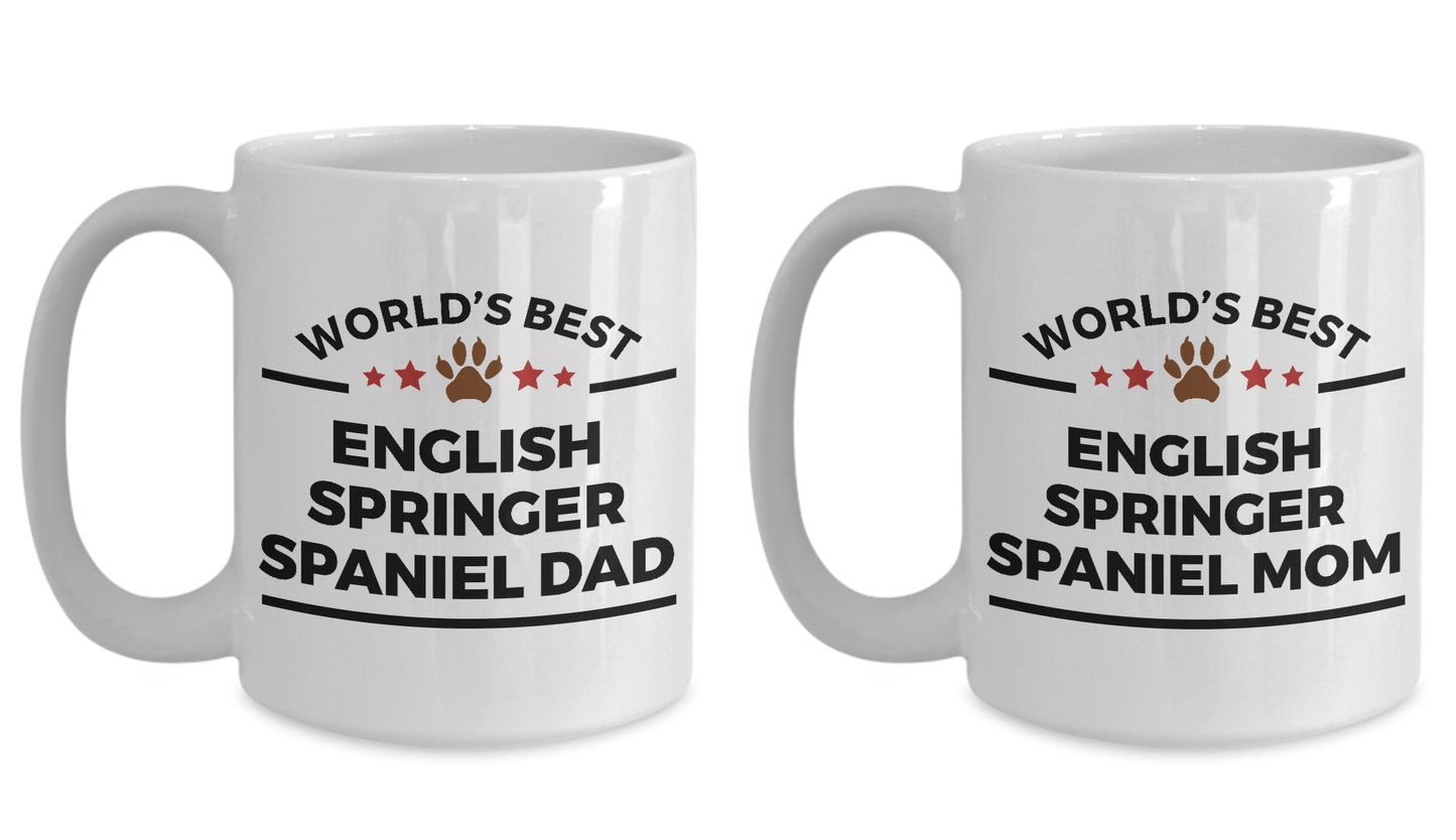 English Springer Spaniel Dog Dad and Mom Mug Set of 2