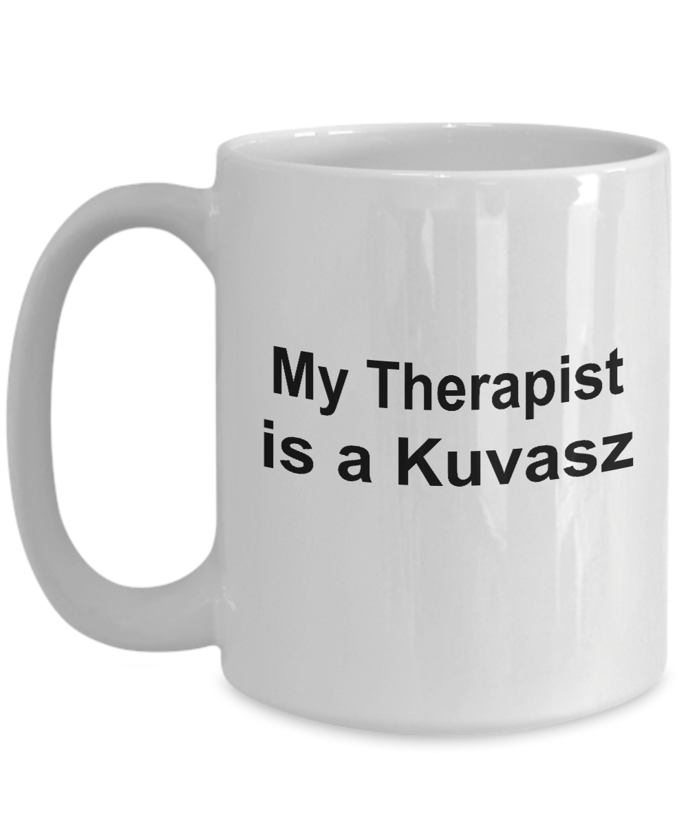 Kuvasz Dog Owner Lover Funny Gift Therapist White Ceramic Coffee Mug