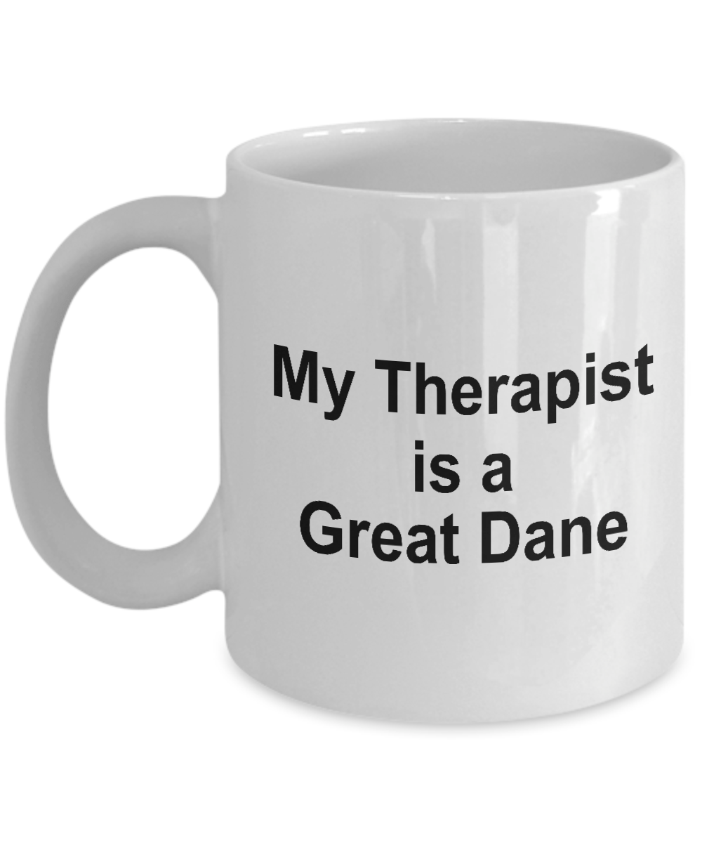 Funny Great Dane Dog Lover Owner Gift Therapist White Ceramic Coffee Mug