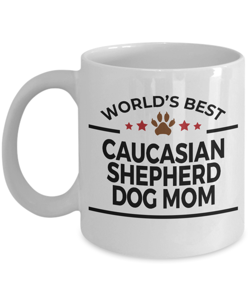 Caucasian Shepherd Dog Lover Gift World's Best Mom Birthday Mother's Day White Ceramic Coffee Mug